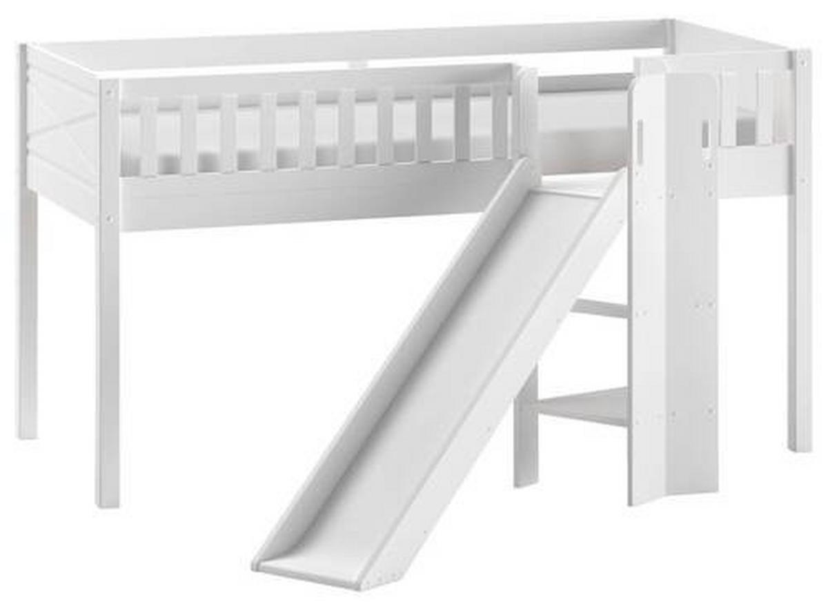 Spielbett Scott - Weiß/Nickelfarben, ROMANTIK / LANDHAUS, Holz (90/200cm) - MID.YOU