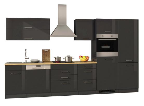 Elegante Hochglanzfronten und viel Stauraum Kompakte Küchenzeile mit Elektrogeräten