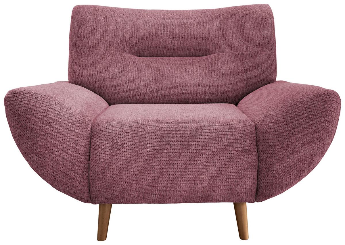 Sessel Drago Brombeere B/h/t: 111/81/90 Cm - Wildeiche/Brombeere, MODERN, Holz/Textil (111/81/90cm) - MID.YOU