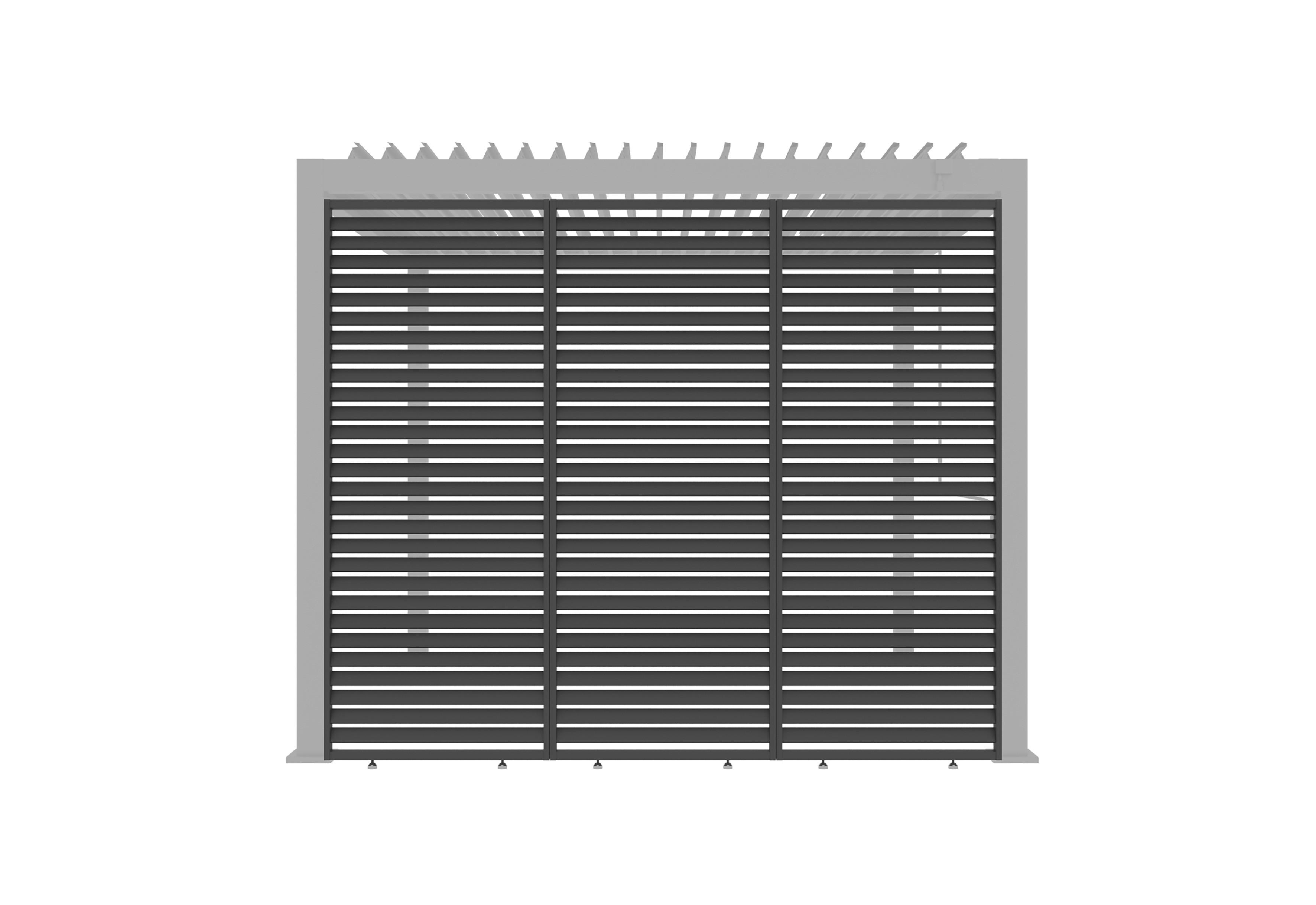 Lamellenwand fix 93cm Core + für Pergola 3x4m und 3x6m - Anthrazit, Basics, Metall (92,5/234/4cm) - Gardenson