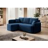 Ecksofa Hadson Blau S: 150x206 cm - Blau/Schwarz, Design, Textil (150/206cm) - MID.YOU