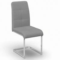 Stolička s pružným podnožím Lucie, sivá - sivá/niklová, Modern, kov/textil (43/99/60cm) - Bessagi Home