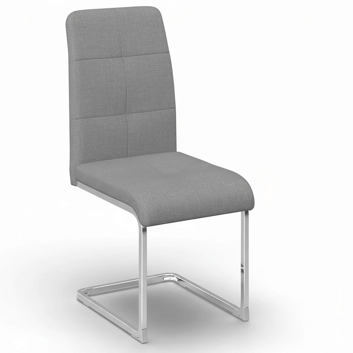 Stolička s pružným podnožím Lucie, sivá - sivá/niklová, Modern, kov/textil (43/99/60cm) - Bessagi Home