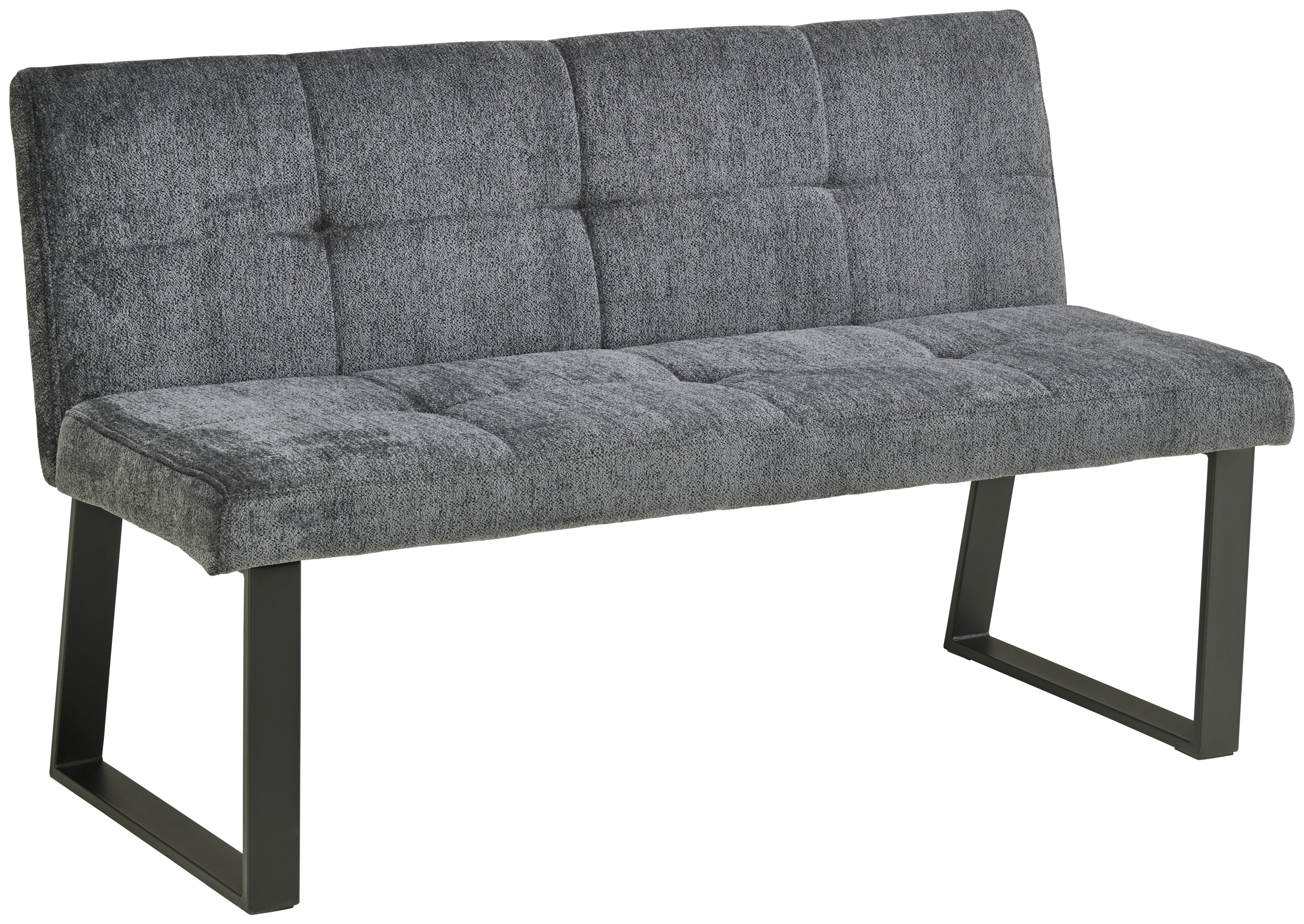 Sitzbank Rico Dunkelgrau, B: 140 cm - Dunkelgrau/Schwarz, LIFESTYLE, Textil/Metall (140/82/44cm) - MID.YOU