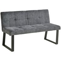 Sitzbank Rico Dunkelgrau, B: 140 cm - Dunkelgrau/Schwarz, LIFESTYLE, Textil/Metall (140/82/44cm) - MID.YOU