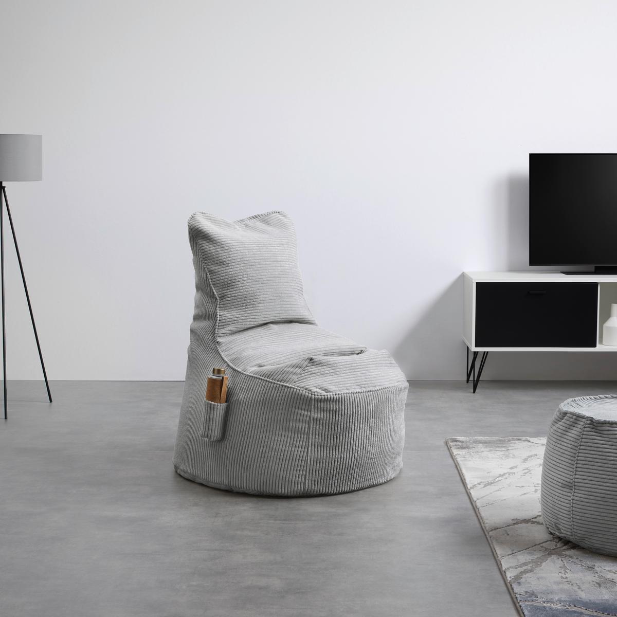 Sedací vak CORTONA CORD, sivý menčester - sivá, Modern, textil (85/100/85cm) - Mömax