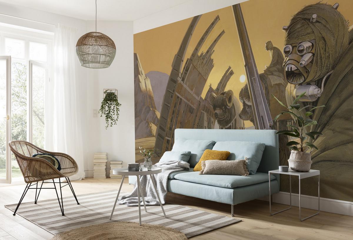Fototapete Star Wars Tusken - Gelb/Braun, Trend, Textil (500/250cm)