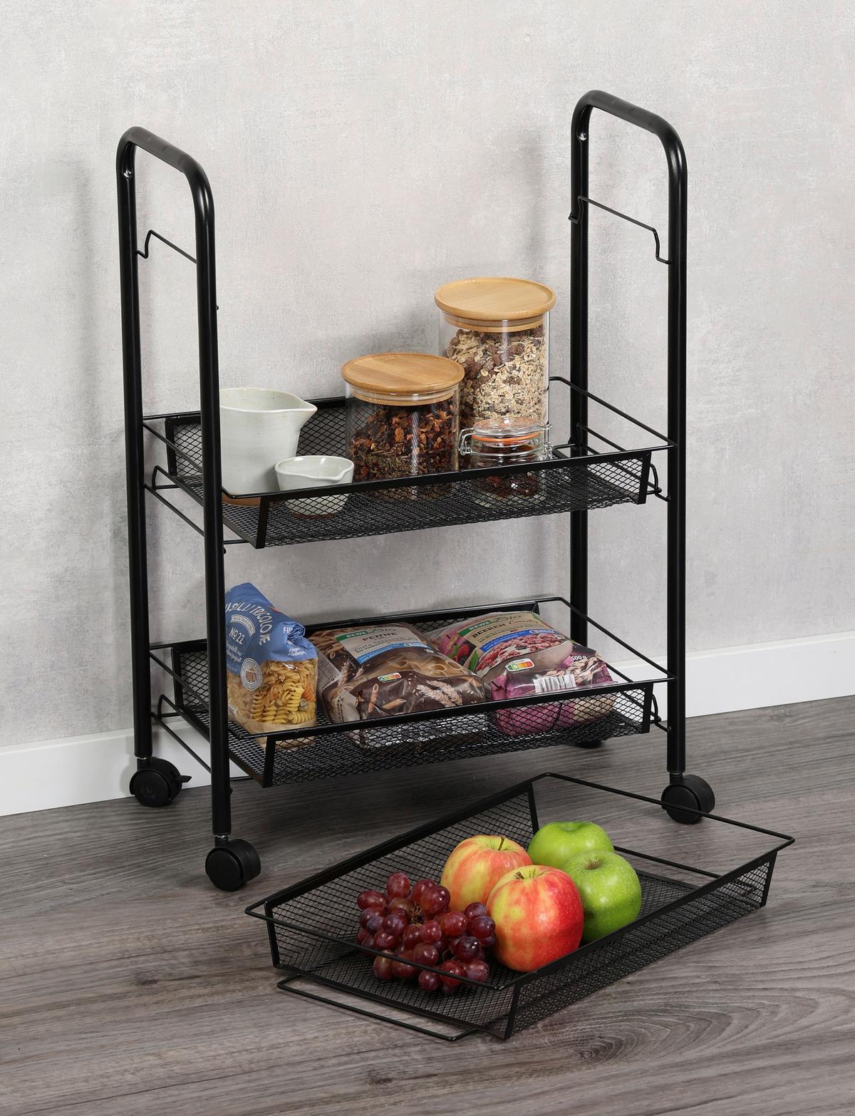 ALLZWECKWAGEN Metall schwarz B: 26cm - Basics, Metall (26/63.5/44cm) - Kesper