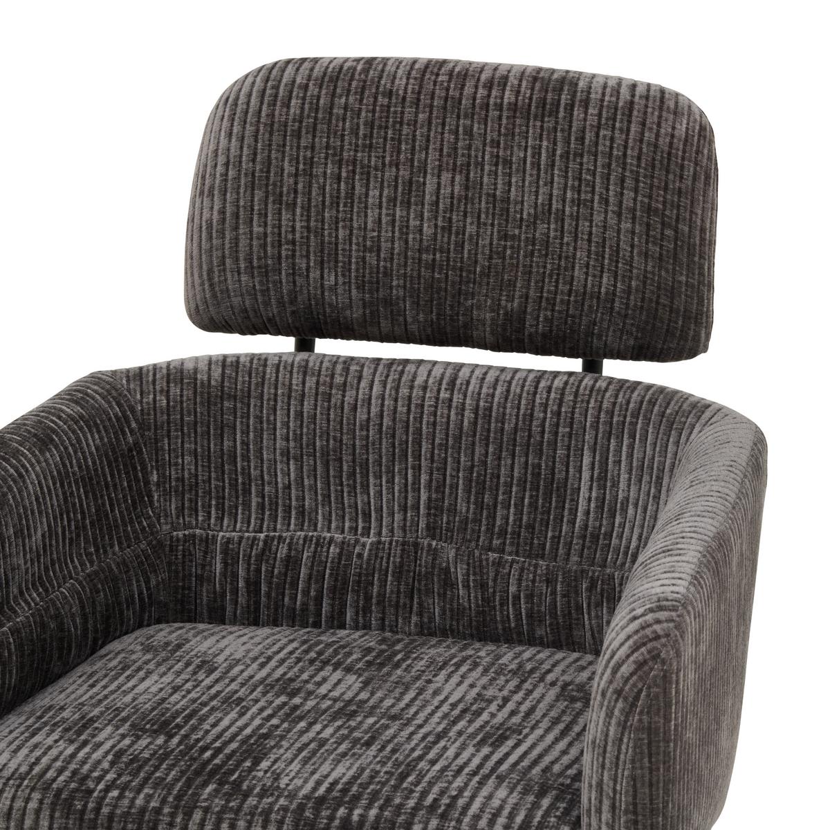 Armlehnstuhl Mattis Cord Anthrazit, B: 60 cm - Anthrazit/Naturfarben, KONVENTIONELL, Holz/Textil (60/90/69cm) - Livetastic