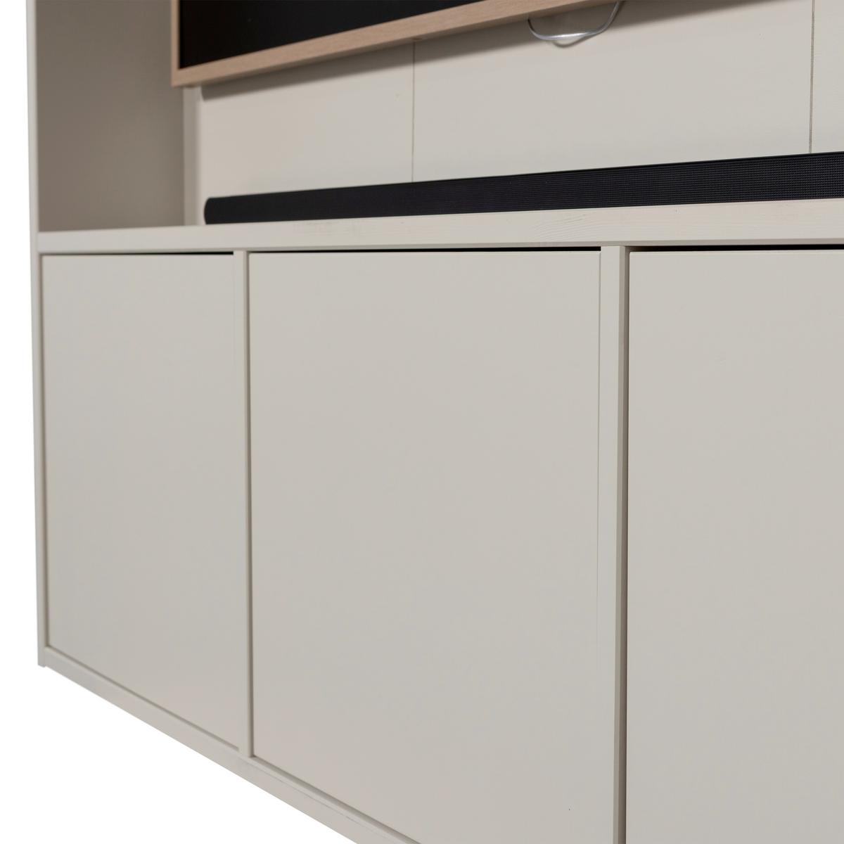WOHNWAND Meggy Grau B: 160cm - Grau, Design, Holz (160/215/40cm) - Livetastic