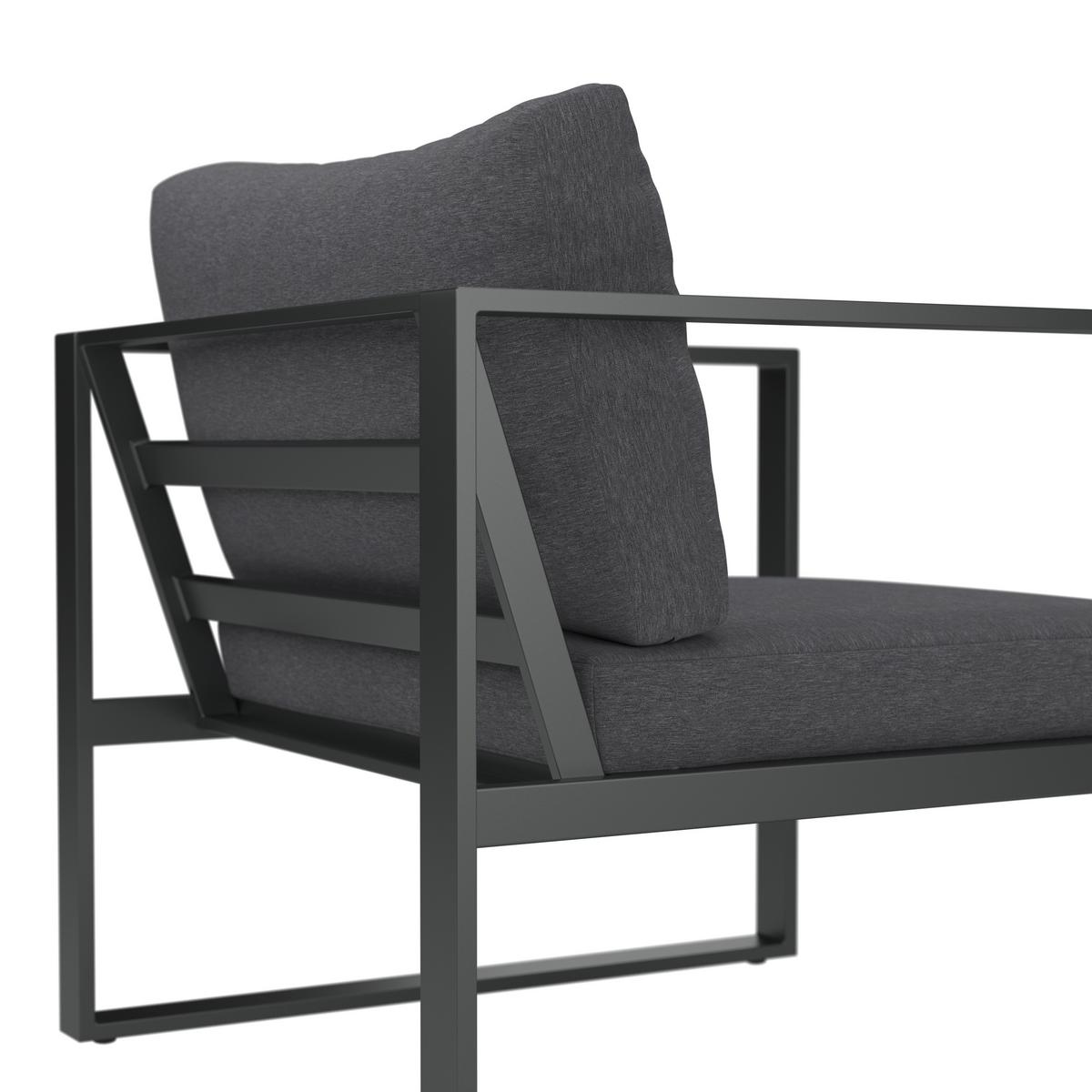 Loungesessel Brest - Anthrazit, MODERN, Textil/Metall (72/63/76cm) - Beldano