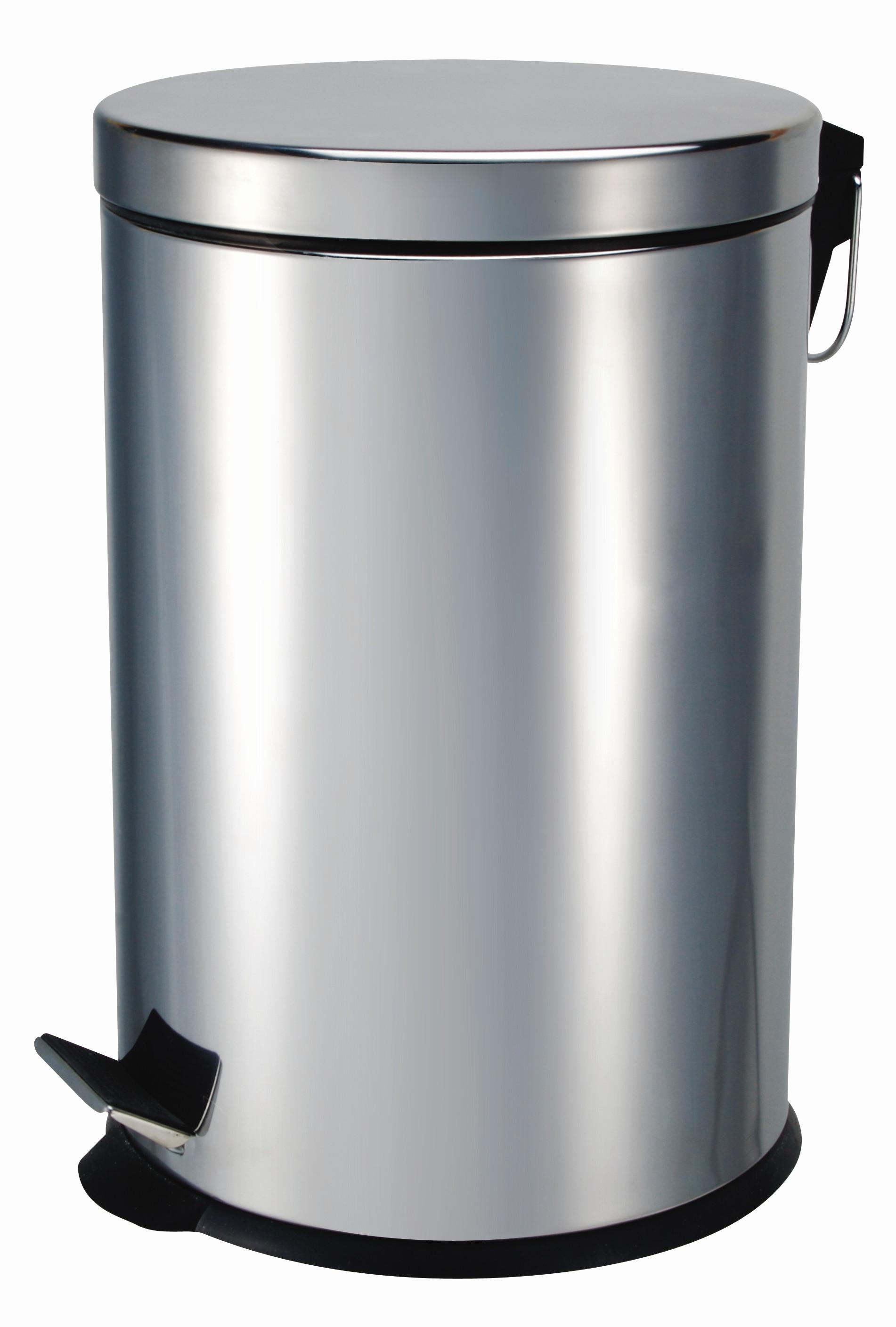 Nášlapný odpadkový kôš MAREN - 5L - čierna/farba ušľachtilej ocele, Konventionell, kov/plast (20/27,5cm) - Based