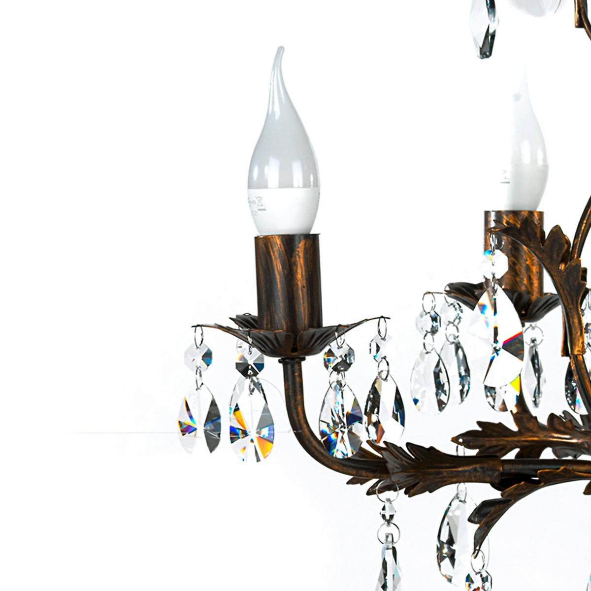 Kristall-hängeleuchte 4670/5 - Bronzefarben, KONVENTIONELL, Glas/Metall (53/100cm)