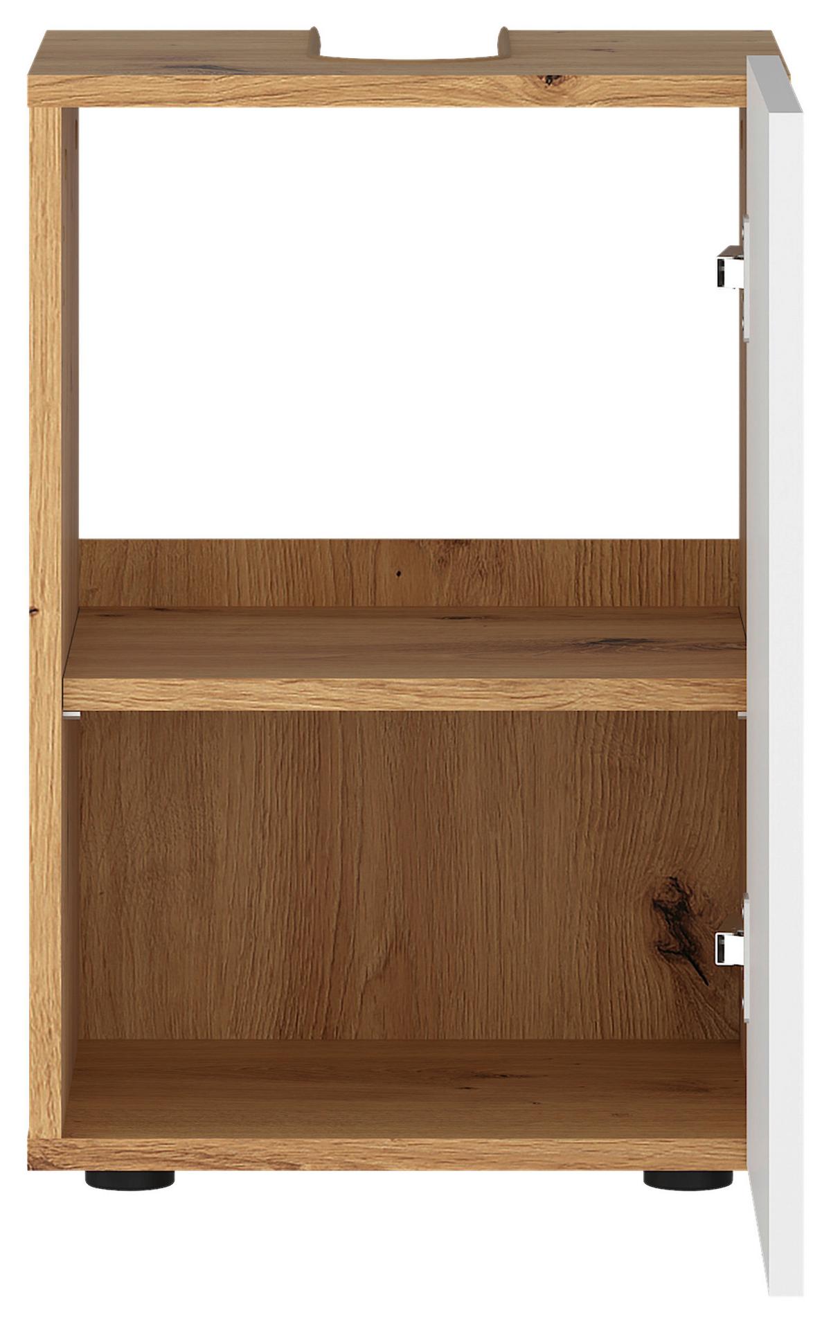 Waschbeckenunterschrank Ina Artisan Eiche Dekor, B: 35 Cm - Schwarz/Eiche Artisan, KONVENTIONELL, Holzwerkstoff (35/56/34cm)