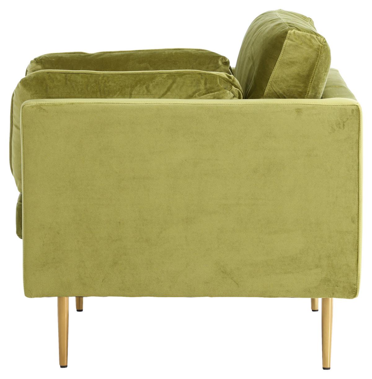 Sessel Boom - Goldfarben/Grün, Design, Textil/Metall (110/84/86cm) - Livetastic