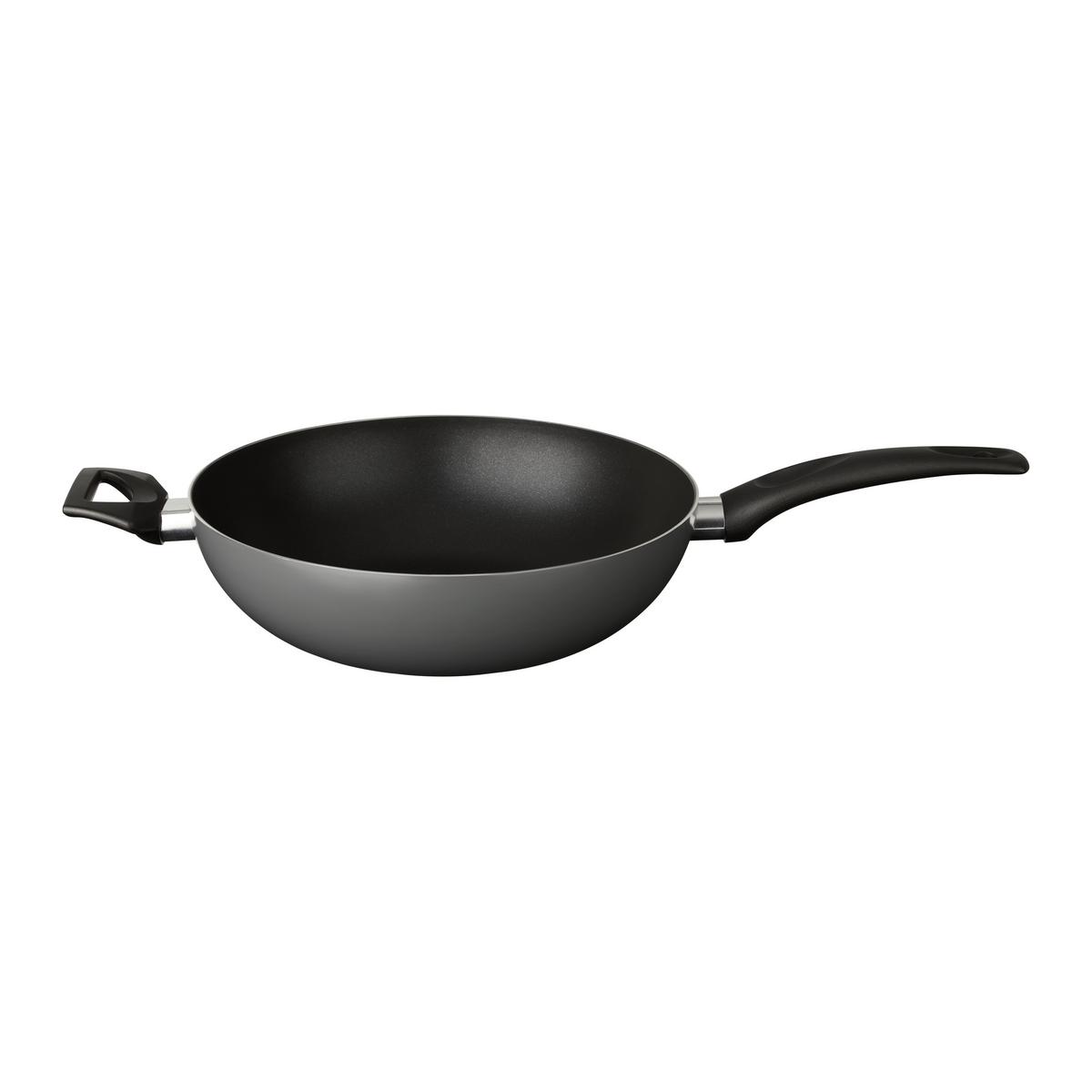 Wok P/V: 28/8 CM - čierna/sivá, Konventionell, kov (28/8cm) - Based