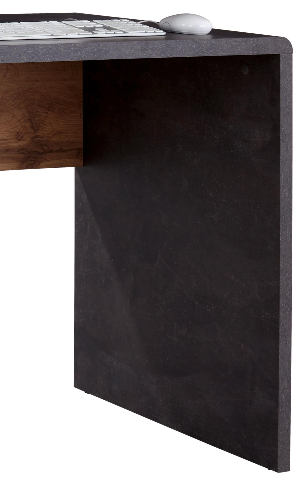 Schreibtisch mit Stauraum B 120cm H 75,5cm Fontana New - Eichefarben/Dunkelgrau, MODERN, Holzwerkstoff (120/75,5/60cm)