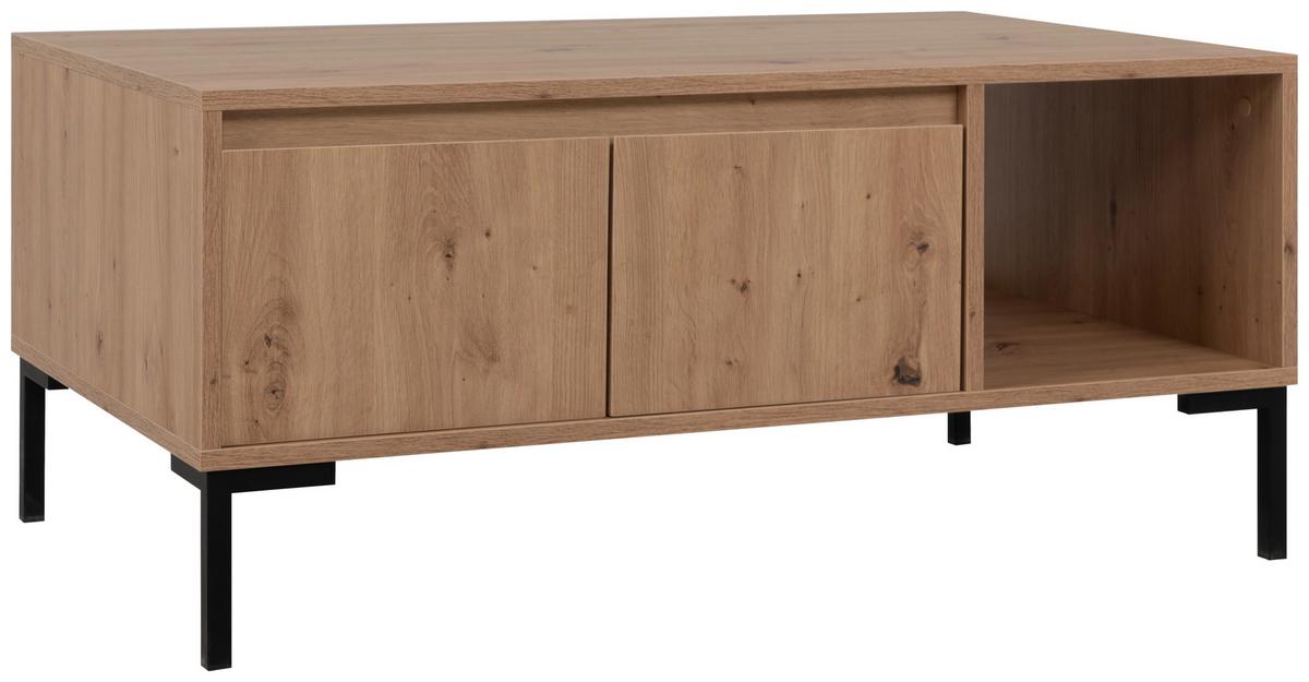 Couchtisch Korsika Eiche Artisan Dekor L: 100cm - Schwarz/Eiche Artisan, Design, Holzwerkstoff/Metall (100/60/43cm) - MID.YOU