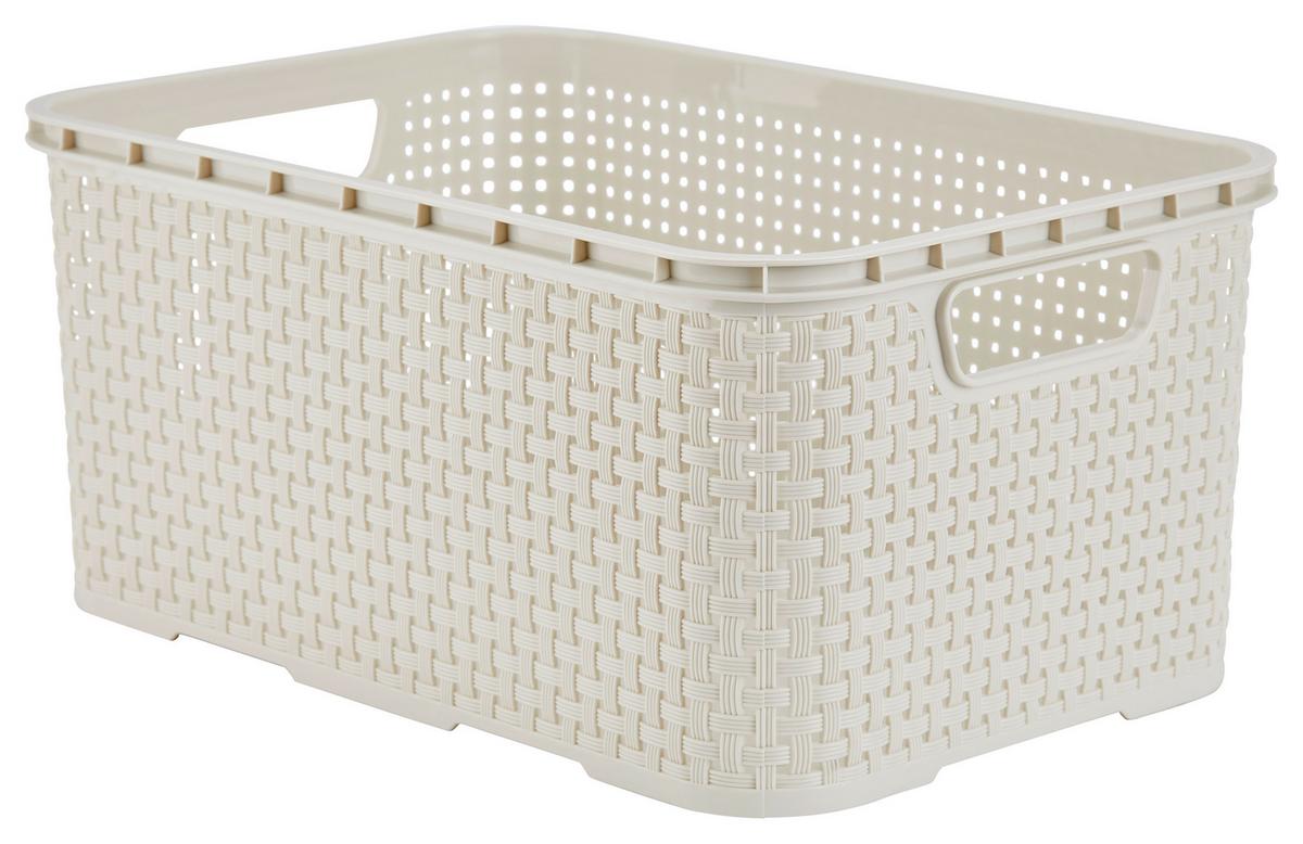 Fiókos Tároló Rattan - krémszínű/antracit, Basics (24,1/29,6/64cm) - Ondega
