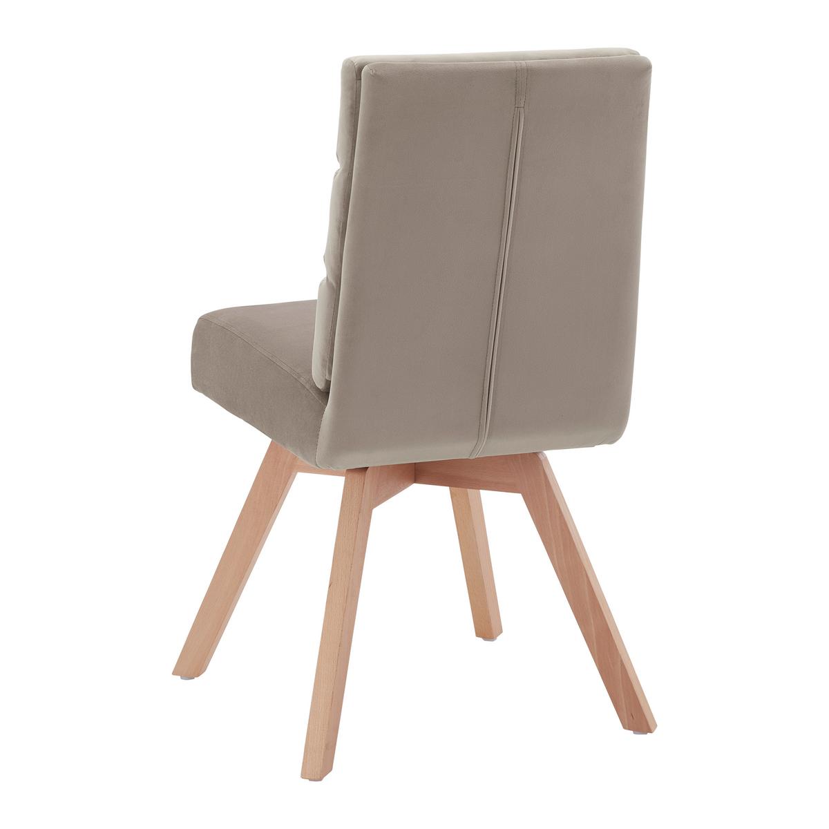 Otoční židle KATRIN taupe - přírodní barvy/šedohnědá, Moderní, dřevo/textil (45/88/62cm) - PBJ