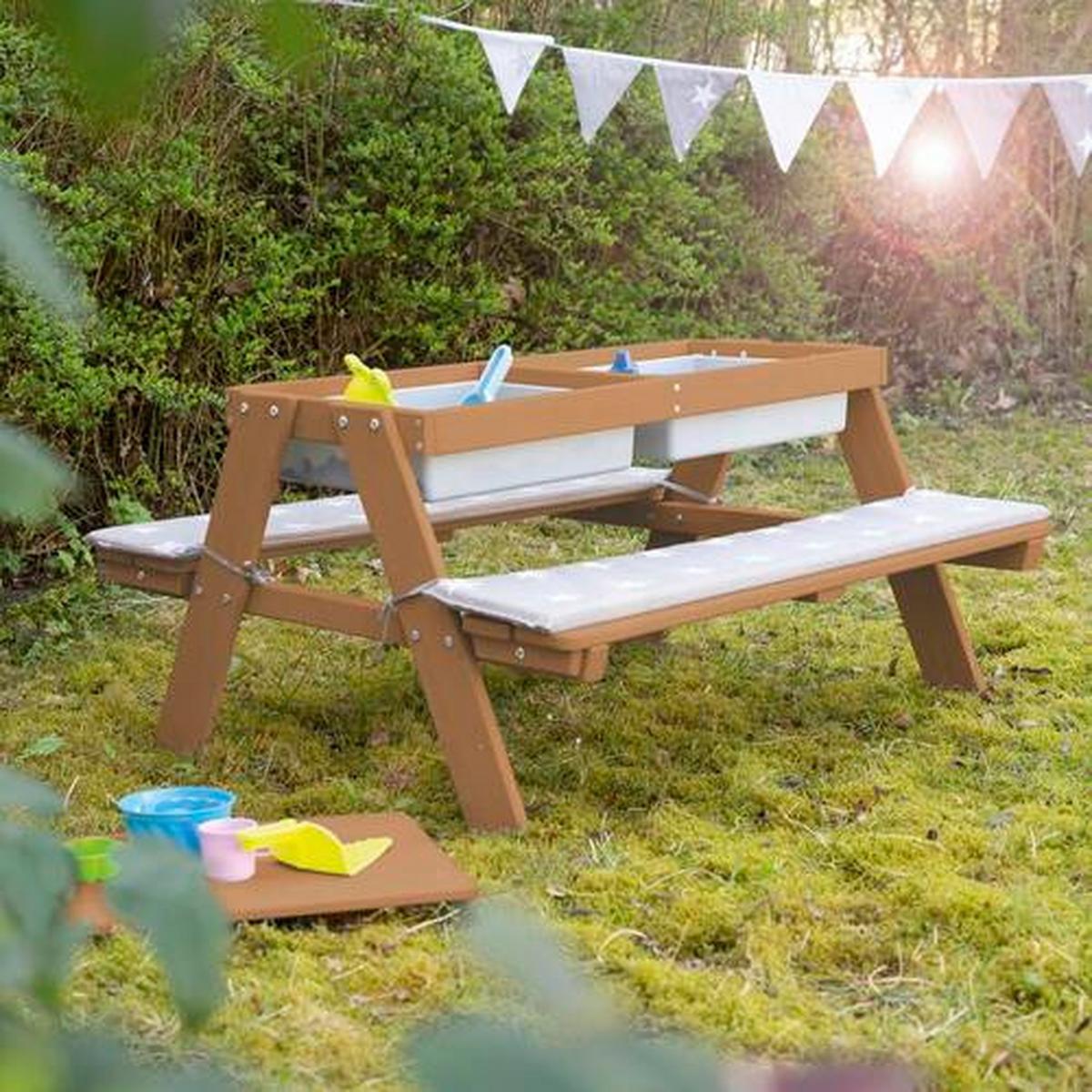 Kinder-Gartenset 456002te Outdoor+ - Teakfarben, Basics, Holz (89/50/85,5cm) - Roba