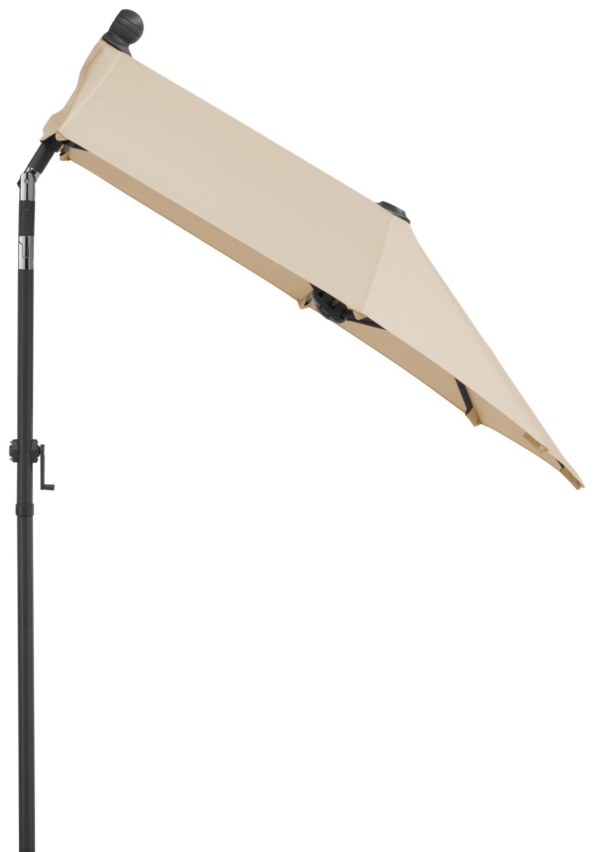 Ampelschirm Salerno Mezza BxHxT: 150x228x150 cm Naturfarben - Anthrazit/Naturfarben, Basics, Textil/Metall (150/228/150cm) - Schneider