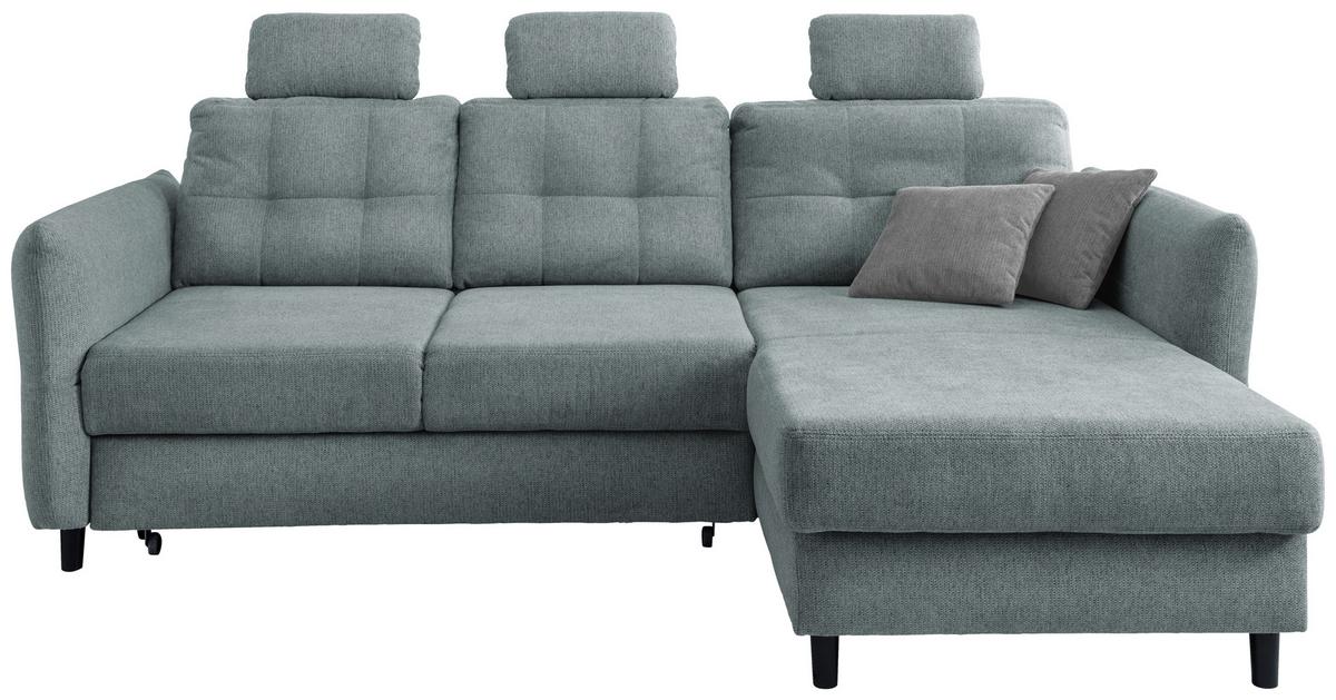Ecksofa Brizzini Mintgrau S: 250-280/176 Cm - Mintgrau/Blau, MODERN, Holz/Textil (250-280/176cm) - Livetastic