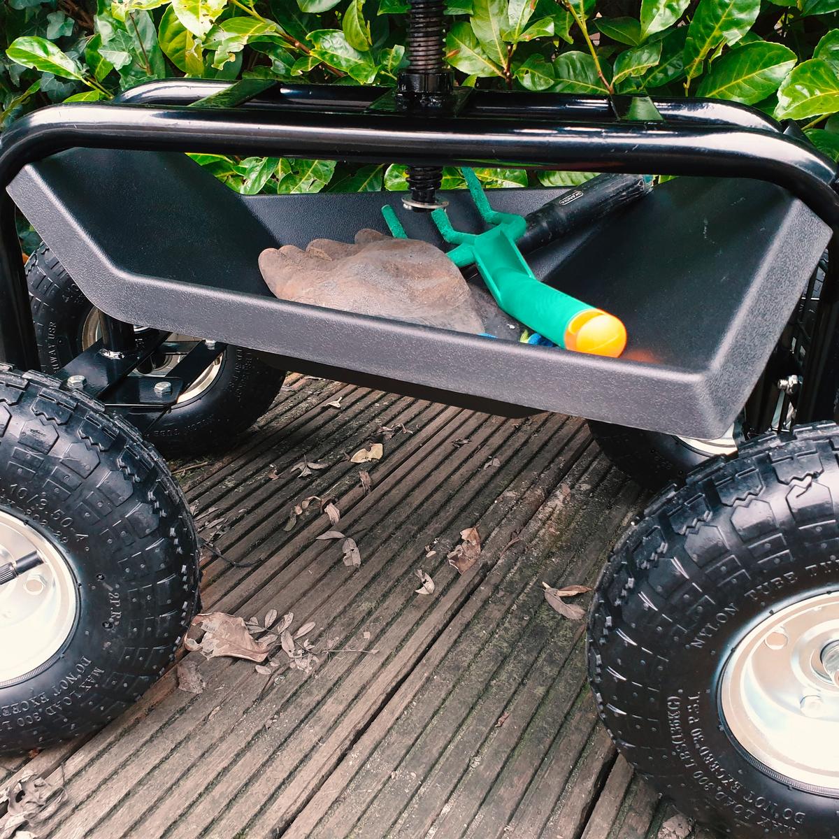 Gartengerätewagen Mit Sitz - Anthrazit, Basics, Kunststoff/Metall (81/45/86cm) - Ambia Garden