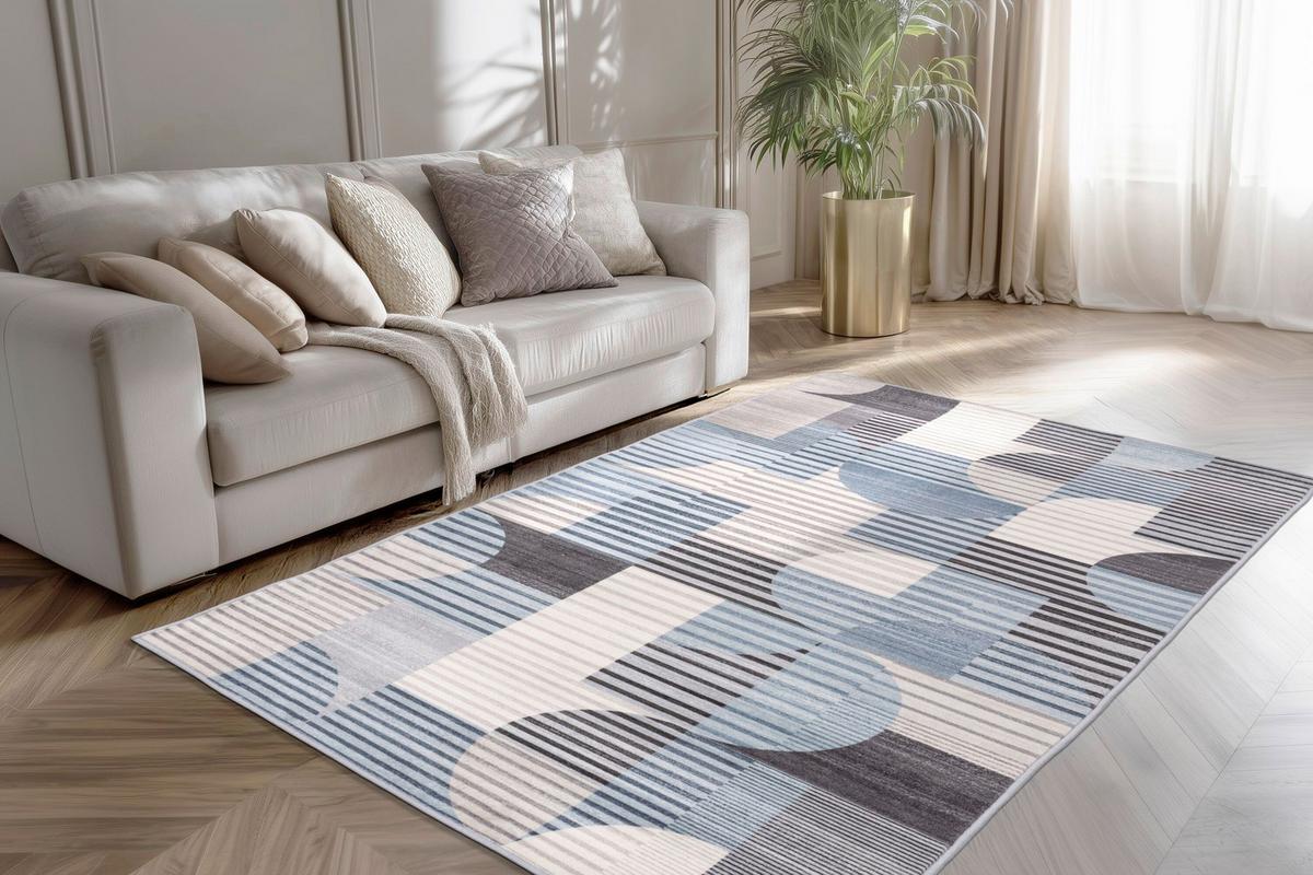 Flachwebteppich Blau Bluster 120x170 cm - Blau, Basics, Textil (120/170cm) - Kayoom