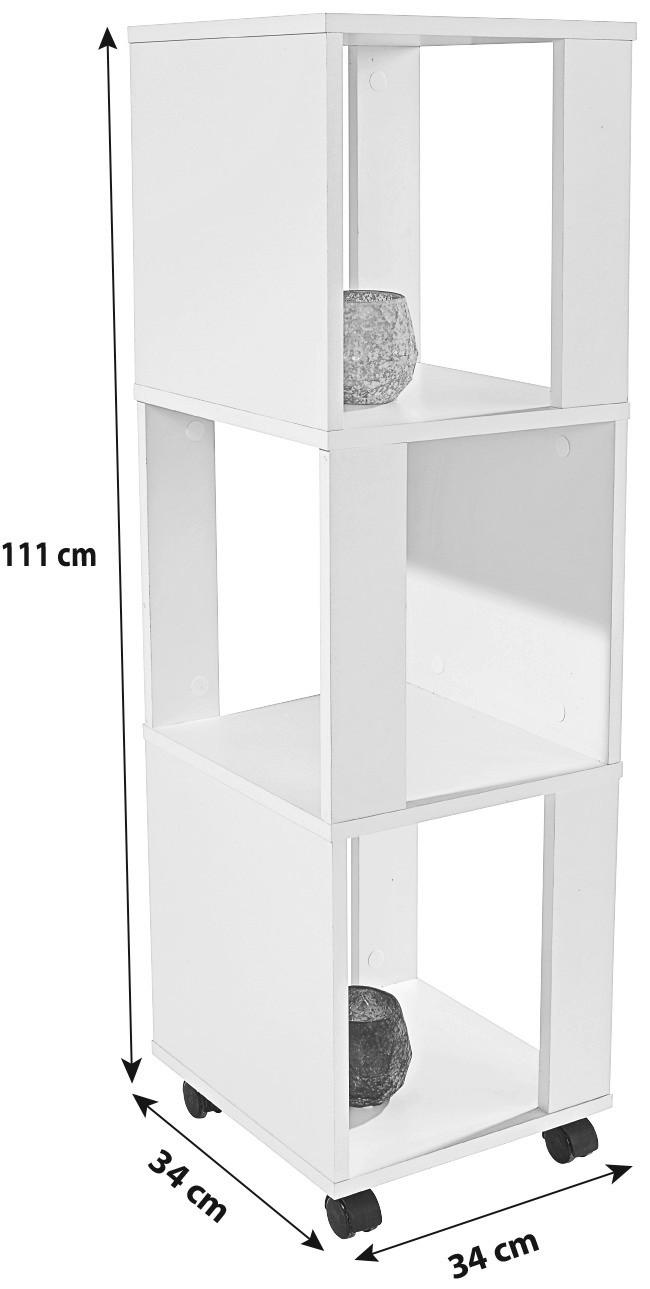 Regal Auf Rollen Rolly B 34cm, Weiß