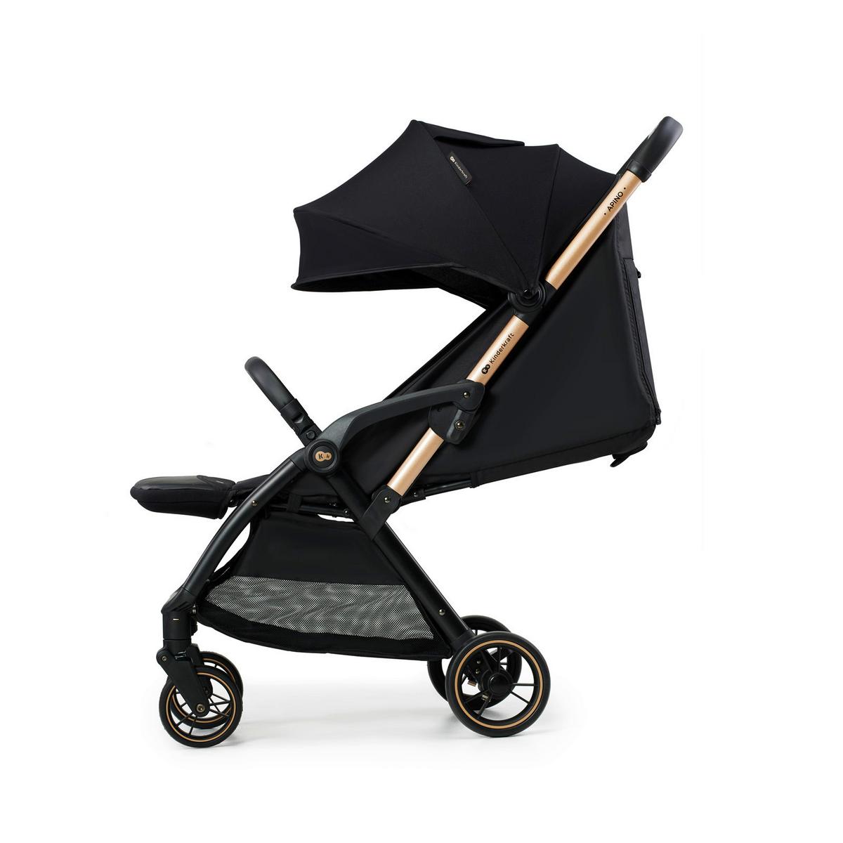 Buggy Apino Schwarz, B/H/T: 47x99x93cm - Goldfarben/Schwarz, Basics (47/99/93cm) - Kinderkraft