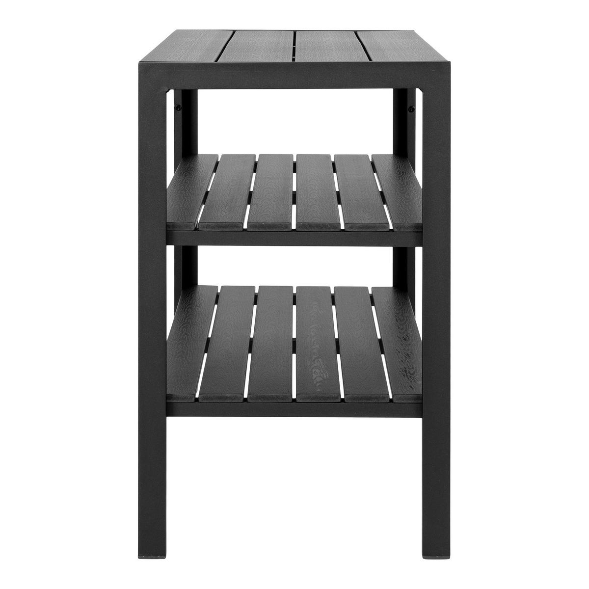 Servierwagen Taormina Schwarz B: 45 cm - Schwarz, MODERN, Kunststoff/Metall (45/75/75cm) - MID.YOU