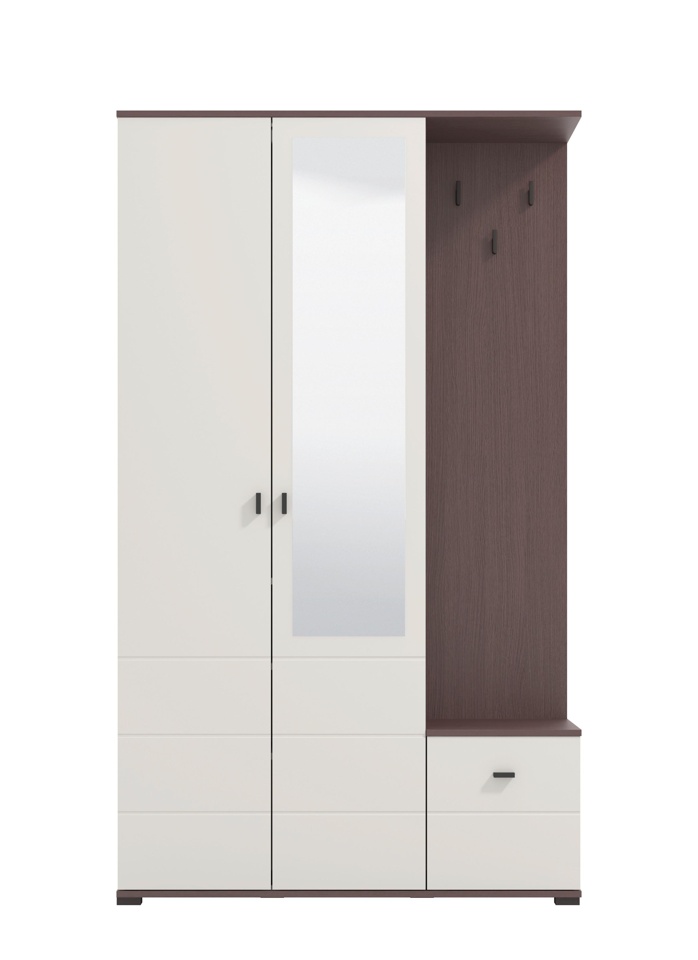 Előszobafal Canvey 115/197cm - kasmírszínű/sötét tölgy, Modern, faalapú anyag (115,5/197/35cm)