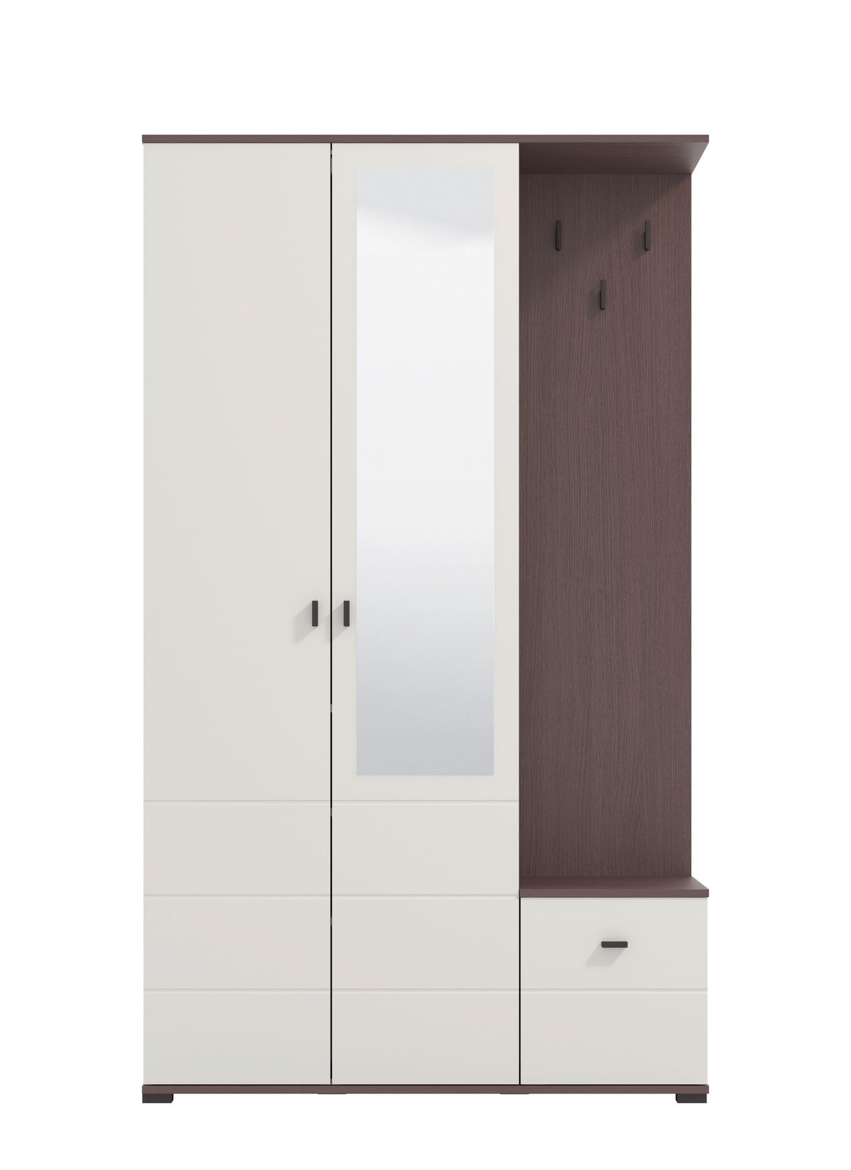 Előszobafal Canvey 115/197cm - kasmírszínű/sötét tölgy, Modern, faalapú anyag (115,5/197/35cm)