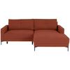 Ecksofa Bergamo - Rostfarben/Schwarz, MODERN, Textil (238/162cm) - Ondega