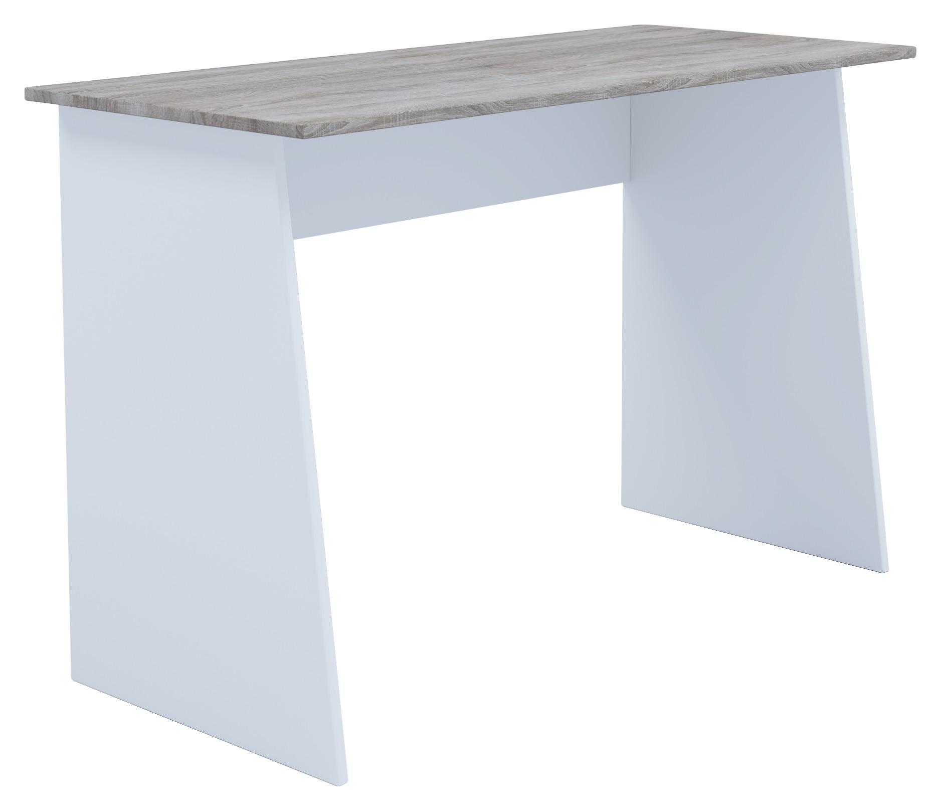 Schreibtisch B 110cm H 74cm Masola Maxi, Eiche Dekor/Weiß - Weiß/Sonoma Eiche, Basics, Holzwerkstoff (110/50/74cm) - MID.YOU