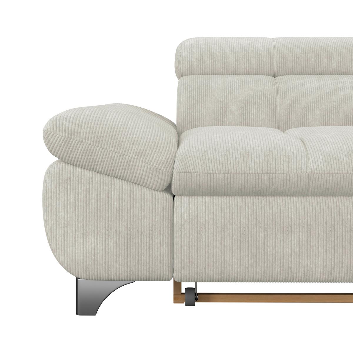 Ecksofa Gemini Elfenbeinfrabig, B: 312cm - Chromfarben/Creme, KONVENTIONELL, Textil (312/234cm)
