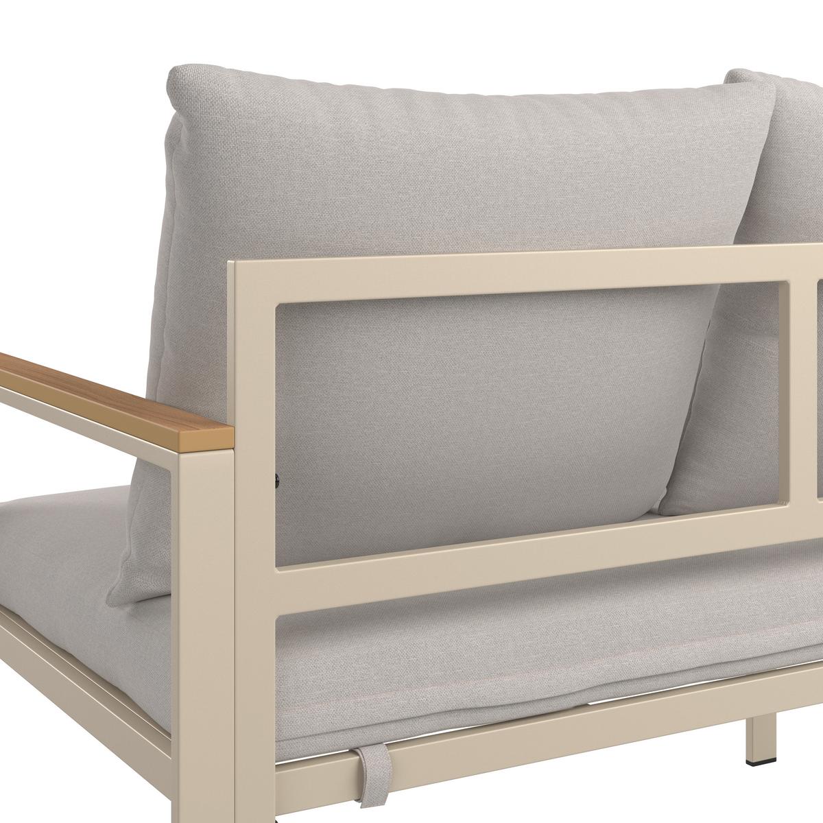 Loungegarnitur München - Beige/Hellgrau, MODERN, Glas/Textil (65/70/108cm) - Beldano