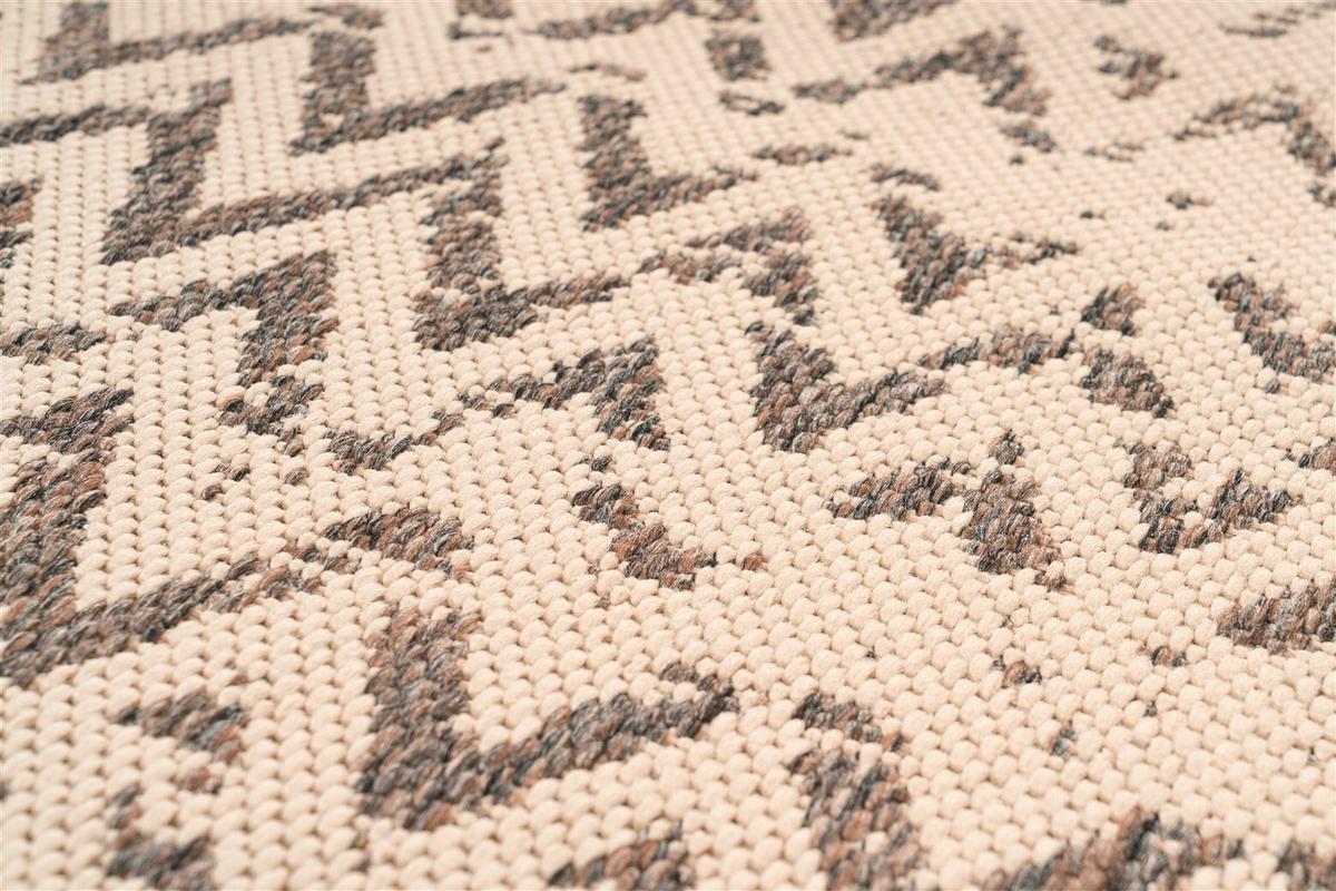 Flachwebteppich Splash 600 Braun/Creme, 80x150 cm - Creme/Braun, KONVENTIONELL, Textil (80/150cm)