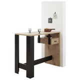 Bartisch Bijou B: 120 cm Eiche Dekor - Eichefarben/Schwarz, Natur, Holzwerkstoff (120/101/50cm) - MID.YOU