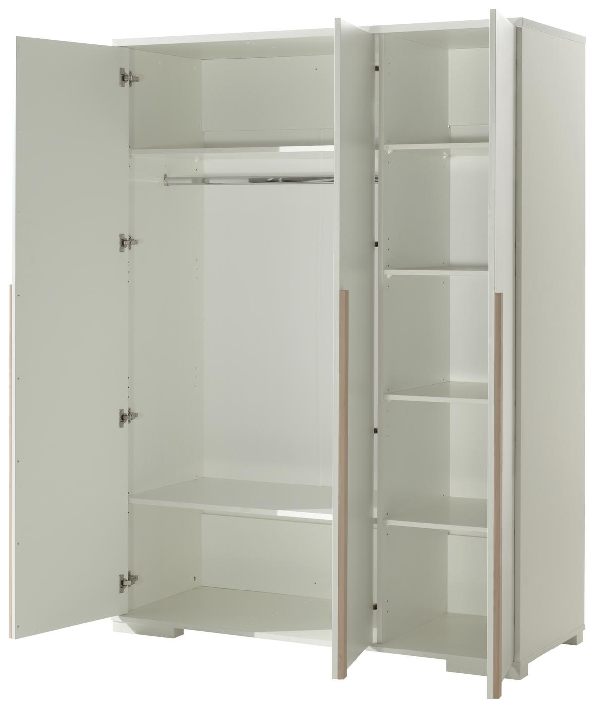 Drehtürenschrank London B: 145,6 Cm Weiß - Weiß, MODERN, Holzwerkstoff (145,6/195,2/56cm) - MID.YOU
