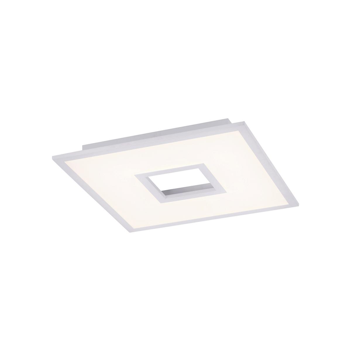 LED-Deckenleuchte Recess L: 45 cm dimmbar mit Fernbedienung - Weiß, Design, Metall (45/45/5cm)