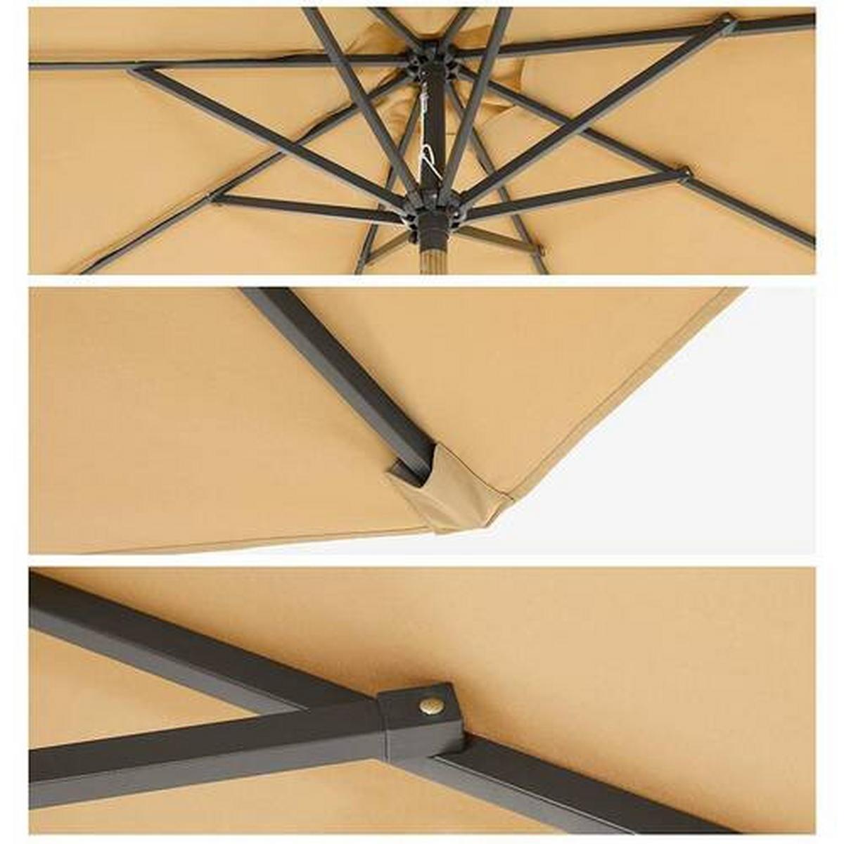 Sonnenschirm Taupe Schwarz *bxl: Ca. 270x270 Cm - Taupe/Schwarz, Basics, Textil/Metall (270/270cm) - Modante