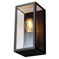 Außenwandleuchte Karo 60w Flachglas, Wandmontage - Klar/Eichefarben, Basics, Glas/Metall (11/23,6/11cm)