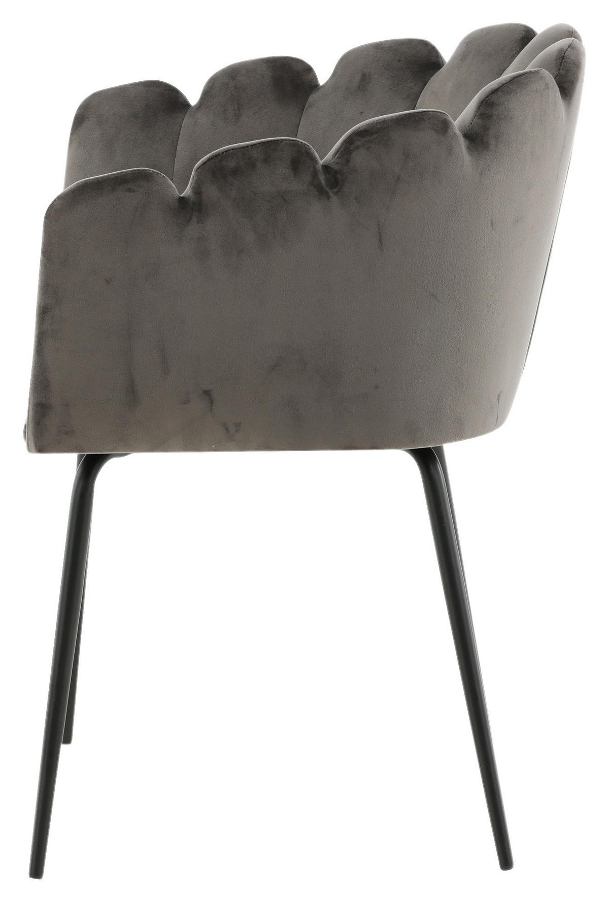 Stuhl Limhamn - Grau, Design, Textil/Metall (61/76.56/54cm) - Livetastic