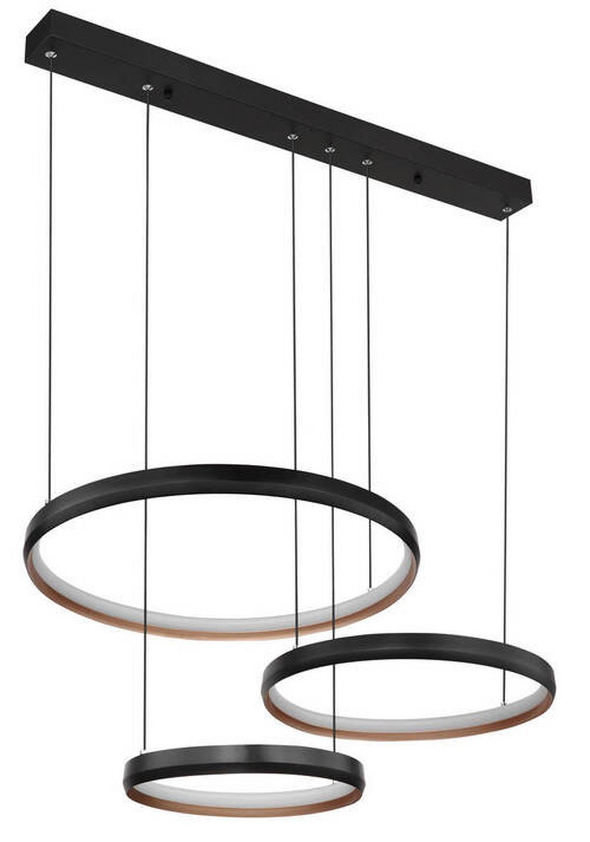 Led Függőlámpa 67193-55h - fekete/opál, Design, műanyag/fém (76,7/50,3/150cm) - Globo