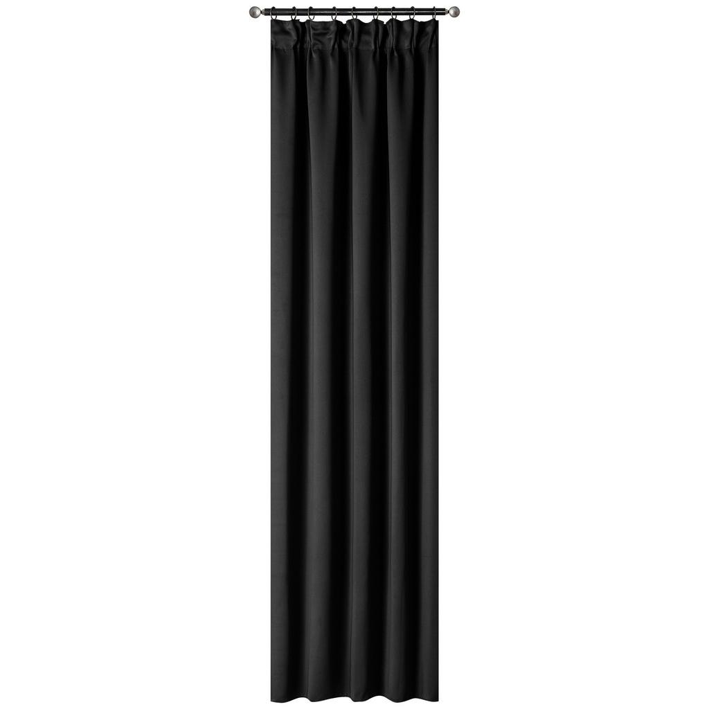 Vorhang mit Band Simone 135x245 cm Schwarz