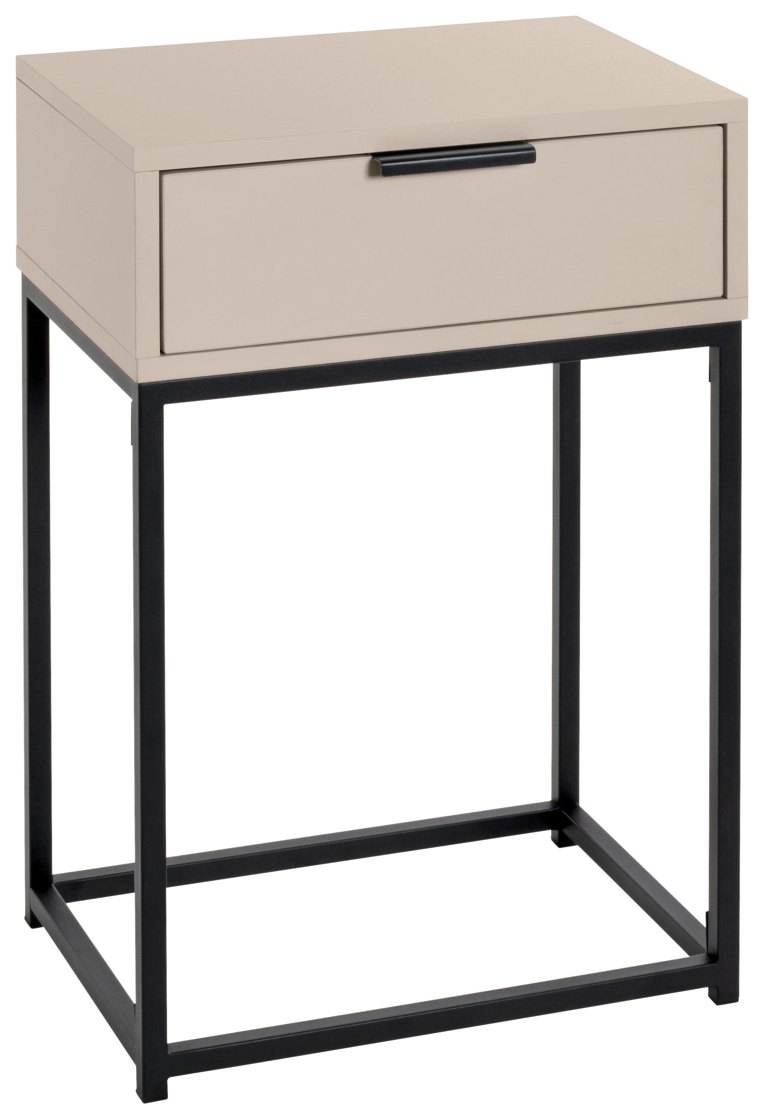 Nočný stolík ILVA čierna/kašmír - čierna/kašmírová, Konventionell, kov/kompozitné drevo (40/60/28cm) - Mömax
