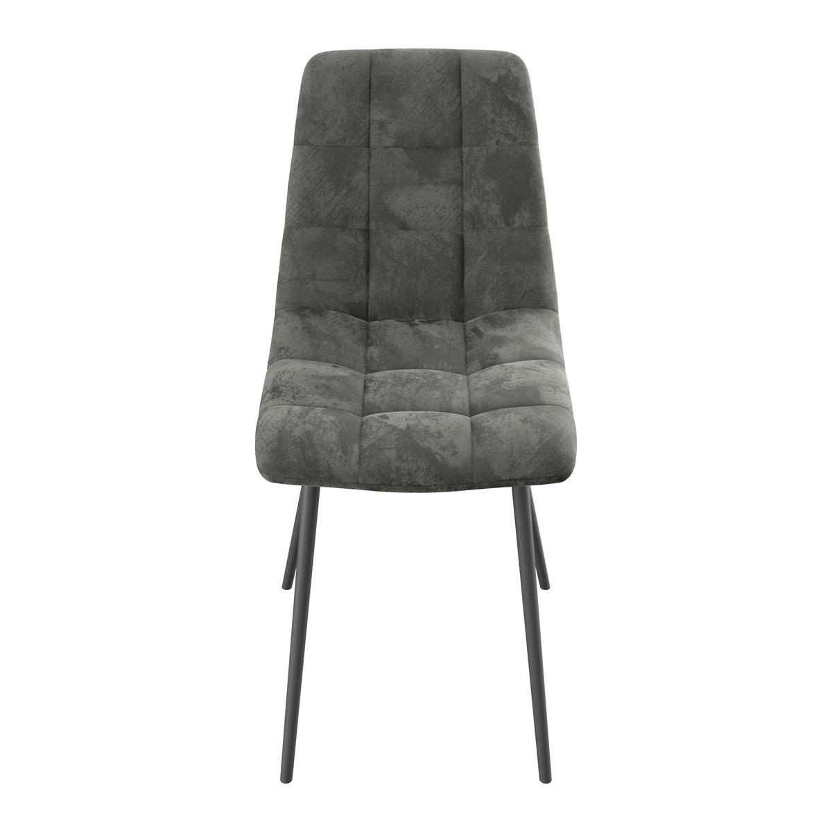 Esszimmerstuhl Lech Schwarz Gepolstert - Schwarz/Grau, KONVENTIONELL, Holz/Textil (45/88/55cm)