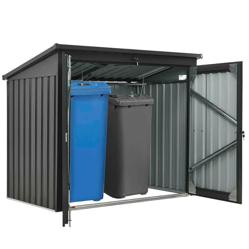 Mülltonnenbox Für 2 Tonnen 158x134x101 Cm Ohne Boden - Anthrazit, Basics, Metall (158/134/101cm)